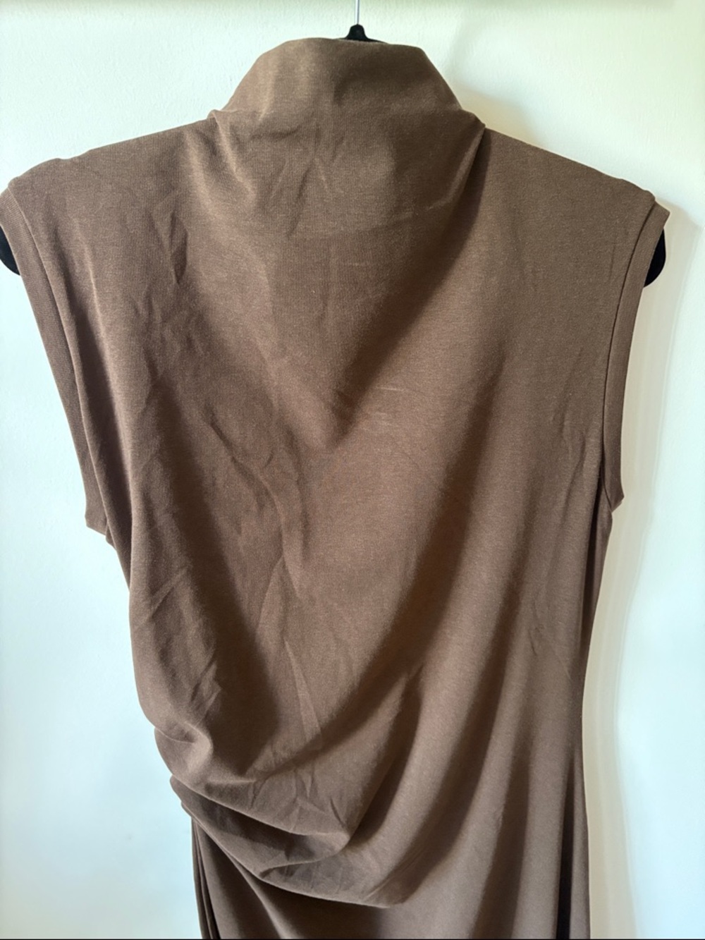 OGL Sleeveless Brown Ruched Midi Dress - Picture 8 of 8